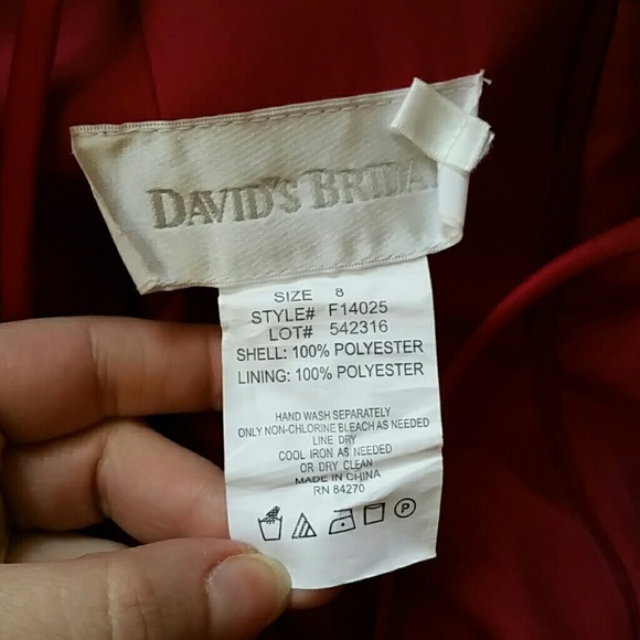 🎄❤️ David's Bridal Red Spaghetti Strap Dress - Picture 5 of 5